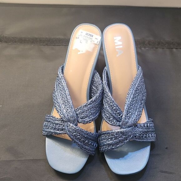 BRAND NEW MIA MAXINE RAFFIA WOMENS MULE HEEL - Picture 2 of 16